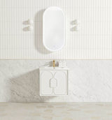 Laguna Mark II 600mm Matte White Wall Hung Vanity with Ceramic Top