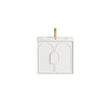 Laguna Mark II 600mm Matte White Wall Hung Vanity with Ceramic Top — detail 2