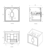 Laguna Mark II 600mm Matte White Wall Hung Vanity with Ceramic Top — detail 5