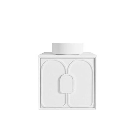Laguna Mark II 600mm Matte White Wall Hung Vanity with Matte White Top — detail 2