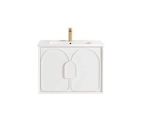Laguna Mark II 750mm Matte White Wall Hung Vanity with Ceramic Top