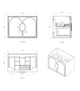 Laguna Mark II 750mm Matte White Wall Hung Vanity with Ceramic Top — detail 2
