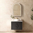 Laguna Mark II 750mm Black Oak Wall Hung Vanity with Natural Carrara Marble Top