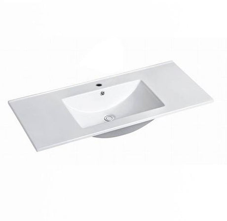 Laguna Mark II 900mm Matte White Wall Hung Vanity with Ceramic Top — detail 3