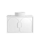 Laguna Mark II 900mm Matte White Wall Hung Vanity with Natural Carrara Marble Top