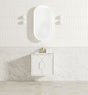 Laguna Mark II 600mm Matte White Wall Hung Vanity with Undermount Natural Carrara Marble Top & Basin