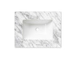 Laguna Mark II 600mm Matte White Wall Hung Vanity with Undermount Natural Carrara Marble Top & Basin — detail 2