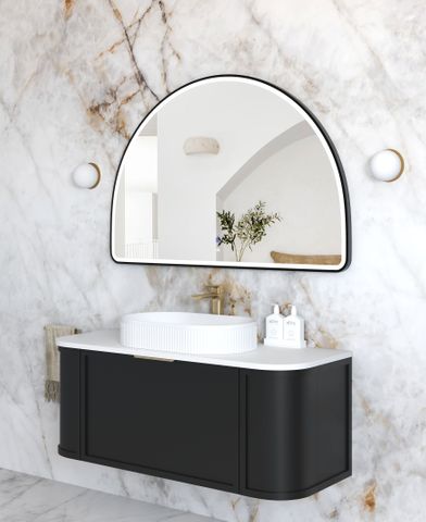LED Moonlight Archie 800(H)x1200(W) Black Metal Frame Mirror — detail 2