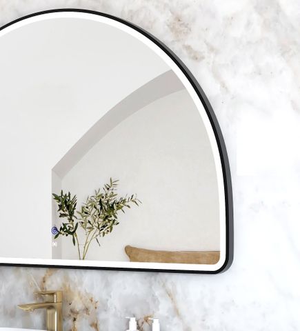 LED Moonlight Archie 800(H)x1200(W) Black Metal Frame Mirror — detail 3