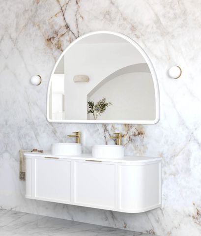 LED Moonlight Archie 1000(H)x1500(W) White Metal Frame Mirror — detail 2