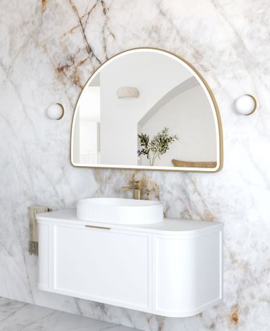 LED Moonlight Archie 800(H)x1200(W) Gold Metal Frame Mirror — detail 2