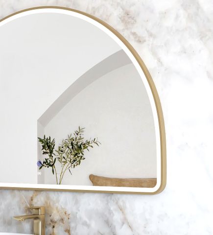 LED Moonlight Archie 800(H)x1200(W) Gold Metal Frame Mirror — detail 3