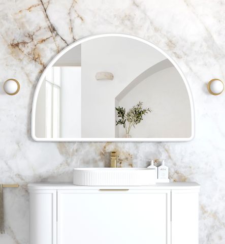 LED Moonlight Archie 800(H)x1200(W) White Metal Frame Mirror