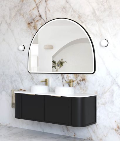 LED Moonlight Archie 1000(H)x1500(W) Black Metal Frame Mirror — detail 2