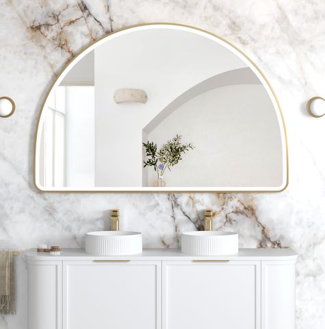 LED Moonlight Archie 1000(H)x1500(W) Gold Metal Frame Mirror