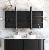 LED Newport 1500(W)x750(H) Black Oak Shaving Cabinet - Premium Edition — detail 2