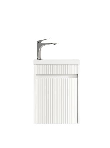 Mini Ensuite Vanity 400mm Matte White Fluted Vanity (with Basin) — detail 2