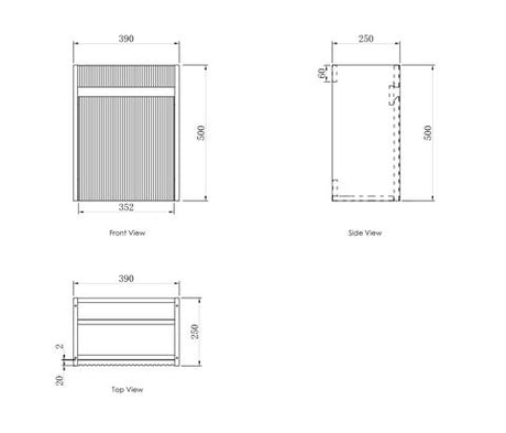 Mini Ensuite Vanity 400mm Matte White Fluted Vanity (with Basin) — detail 4
