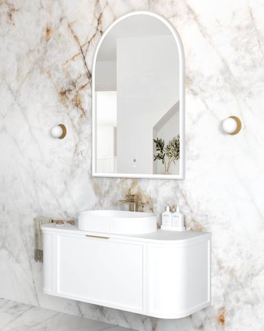 LED Archie 1200(H)x800(W) White Metal Frame Mirror — detail 2
