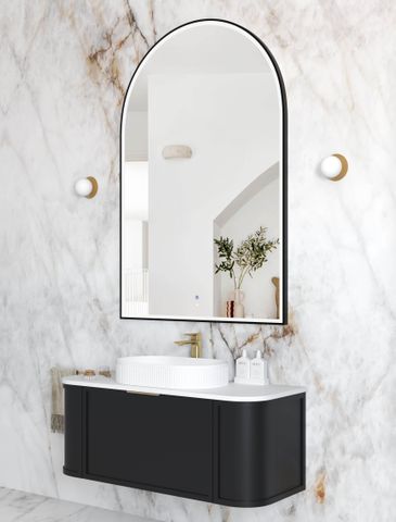 LED Archie 1500(H)x1000(W) Black Metal Frame Mirror — detail 2