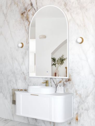 LED Archie 1500(H)x1000(W) White Metal Frame Mirror — detail 2