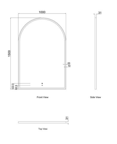 LED Archie 1500(H)x1000(W) White Metal Frame Mirror — detail 4