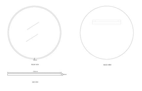 London 700mm Gold Metal Frame Mirror — detail 3
