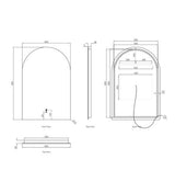 LED Archie 900(H)x600(W) Frameless Tuffi Mirror — detail 3