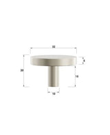 Chloe - 32mm  Brushed Nickel Handle (Premium Solid Brass Construction) — detail 2