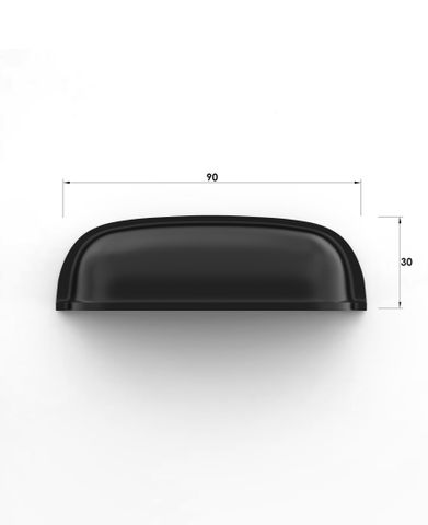 Newport - 90mm Matte Black Handle (Premium Solid Brass Construction) — detail 3