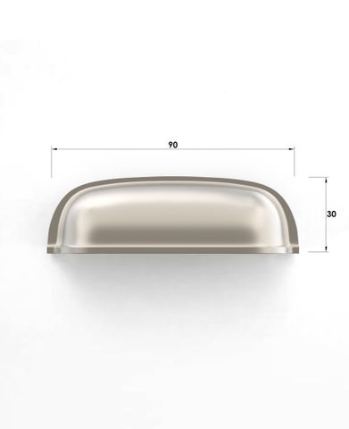 Newport - 90mm  Brushed Nickel Handle (Premium Solid Brass Construction) — detail 3