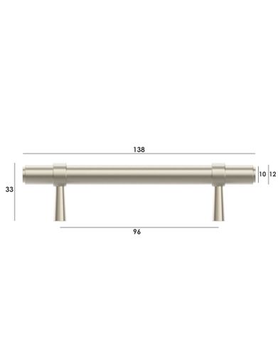 Astor - 138mm  Brushed Nickel Handle (Premium Solid Brass Construction) — detail 5