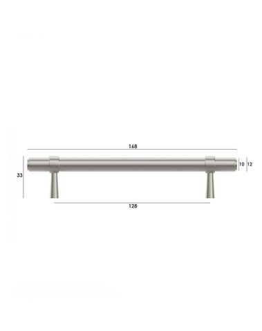 Astor - 168mm  Brushed Nickel Handle (Premium Solid Brass Construction) — detail 5