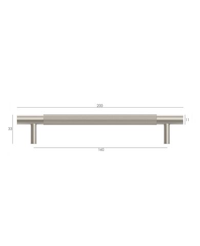 Nord - 200mm  Brushed Nickel Handle (Premium Solid Brass Construction) — detail 5
