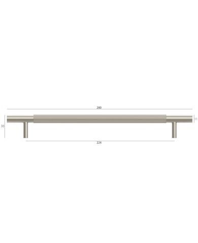 Nord - 280mm  Brushed Nickel Handle (Premium Solid Brass Construction) — detail 5