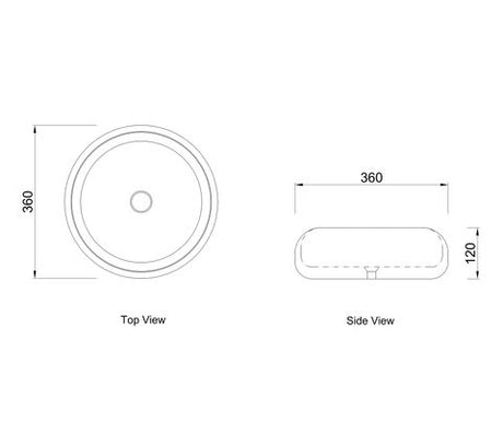Laguna 360x360x120 Gloss White Basin — detail 2