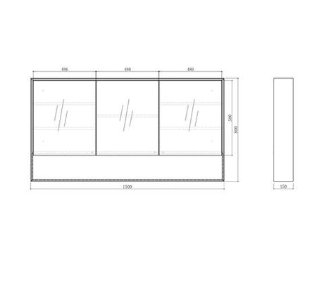 Byron 1500x800 Natural Oak Shaving Cabinet — detail 3