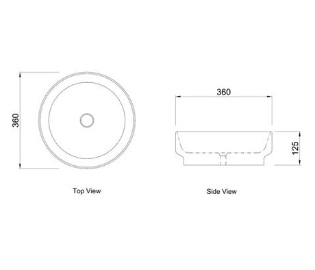 Chloe 360x360x125 Gloss White Basin — detail 2