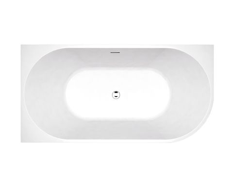 Left Corner 1500x750x580 Gloss White Bathtub OF — detail 2