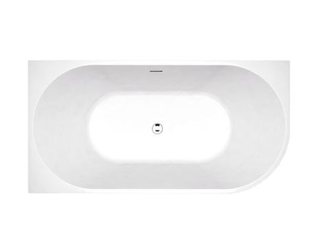 Left Corner 1500x750x580 Gloss White Bathtub OF — detail 2