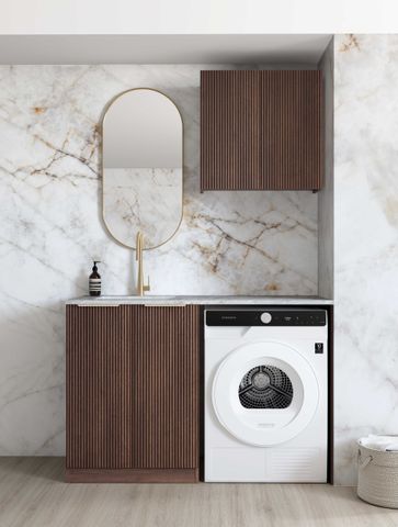 Laundry Kit 1305A Havana Sable Walnut with Natural Carrara Marble Top