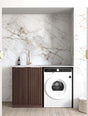 Havana Sable Walnut Base Laundry Cabinet with 1300mm Natural Carrara Marble Top