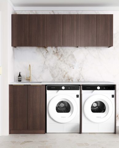 Laundry Kit 1960A Havana Sable Walnut with Natural Carrara Marble Top