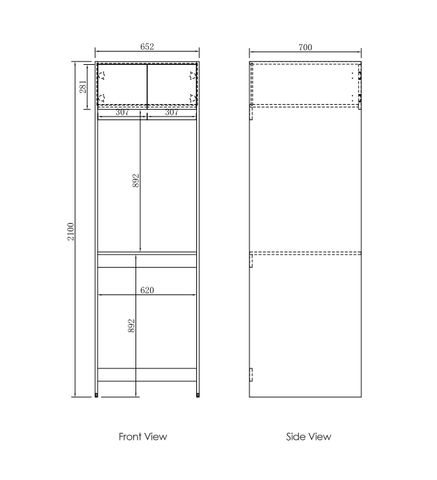 Havana Laundry 2100 Sable Walnut Tall Washing Machine Cabinet — detail 3