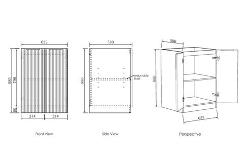 Havana Laundry 630 Sable Walnut Base Cabinet — detail 2
