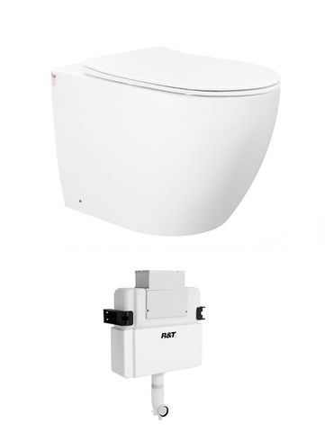 Voghera Toilet Package - WF Pan, Slim seat, R&T Delta Lowrise Cistern (Button Sold Separately)