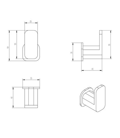 Oskar Gun Metal Robe Hook — detail 2