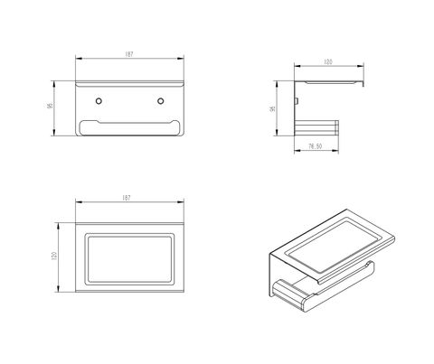 Oskar Chrome Paper Holder — detail 2