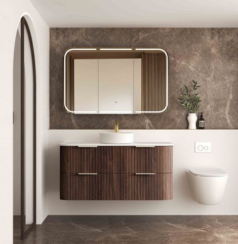 Havana 1200mm Sable Walnut Fluted Cabinet — detail 2