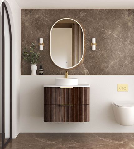 Havana 750mm Sable Walnut Fluted Cabinet